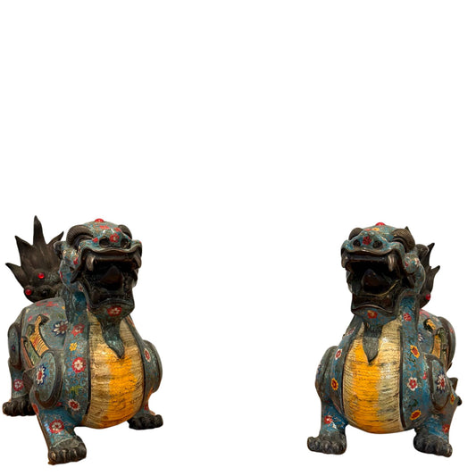 Paar Monumentale Antieke Pixiu – foo doggs
