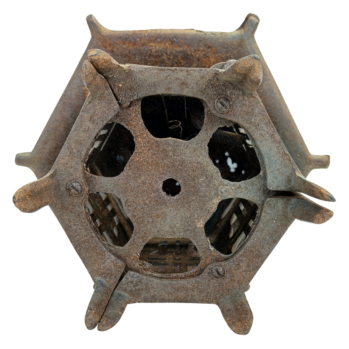 Detail van Japanse gietijzeren tōrō tempellantaarn