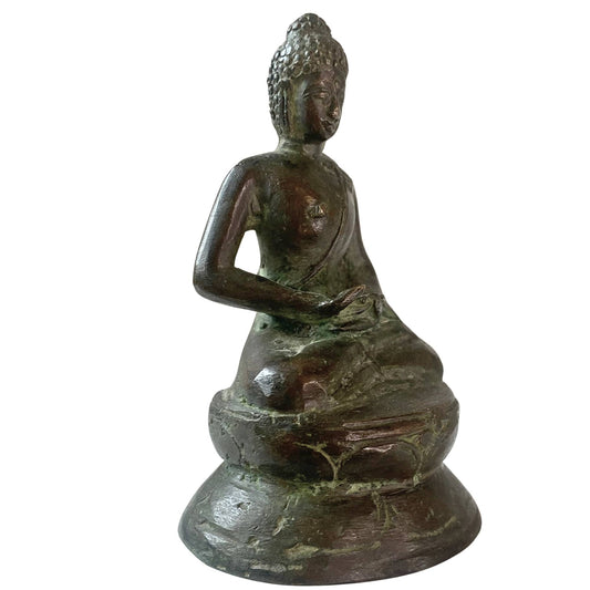 Boeddha in Dhyana Mudra meditatiehouding, 18e-eeuws brons.
