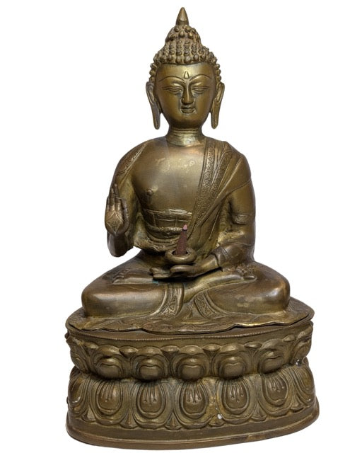 Tibetaans vuurverguld boeddhabeeld van brons