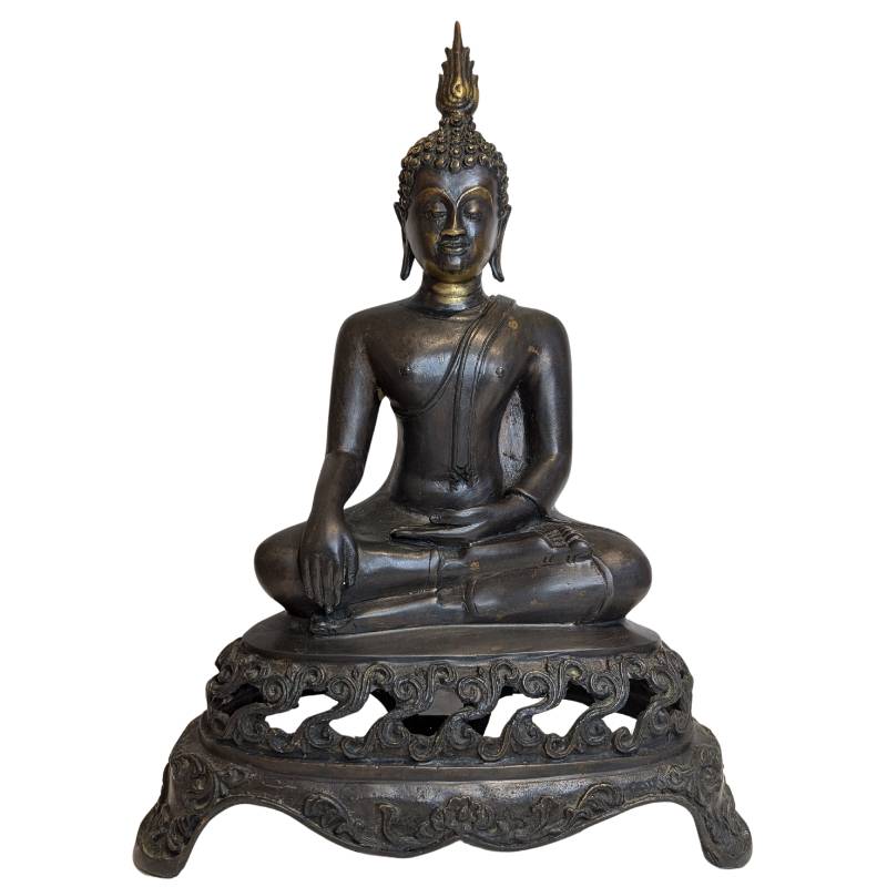 Groot Vintage Bronzen Thais Boeddhabeeld - 45cm Sukhothai Stijl