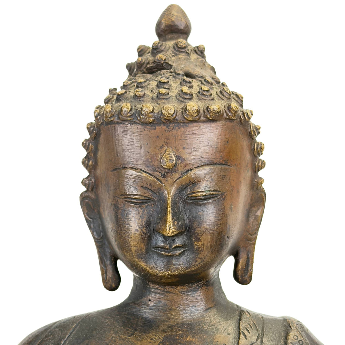 Monumentale 18e-eeuwse Shakyamuni Boeddha uit Ladakh in vuurverguld brons – opname 10