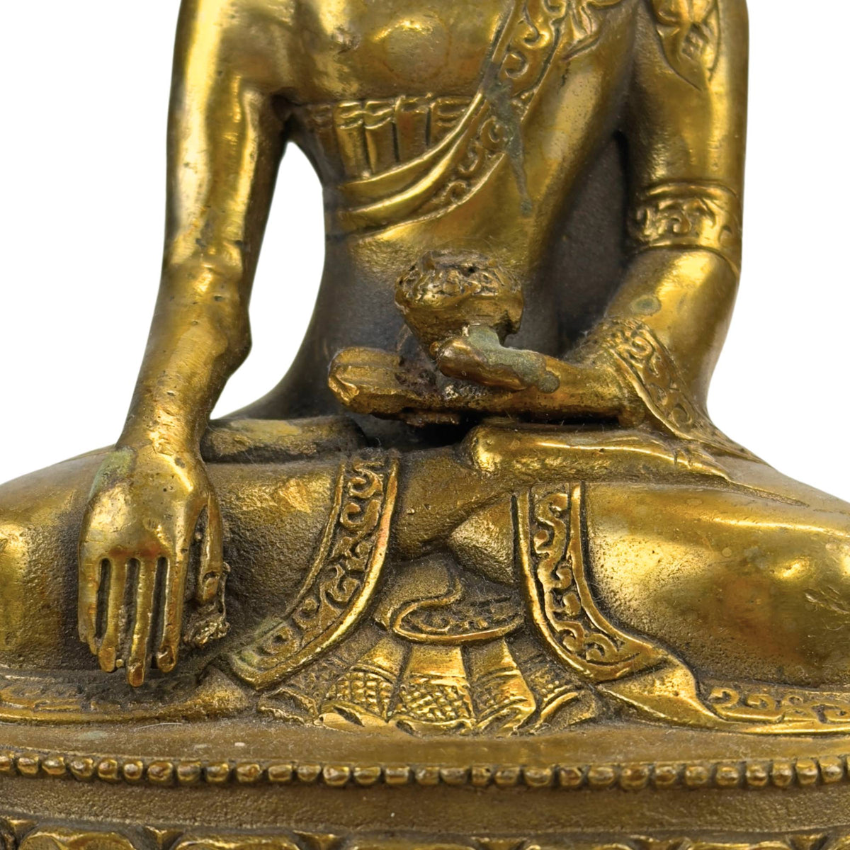 Verguld bronzen Boeddha in Bhumisparsha mudra – opname 10