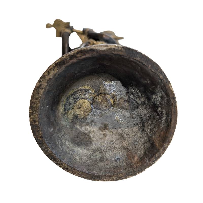 Antiek bronzen Krishna beeld met fluit, India, 19e eeuw