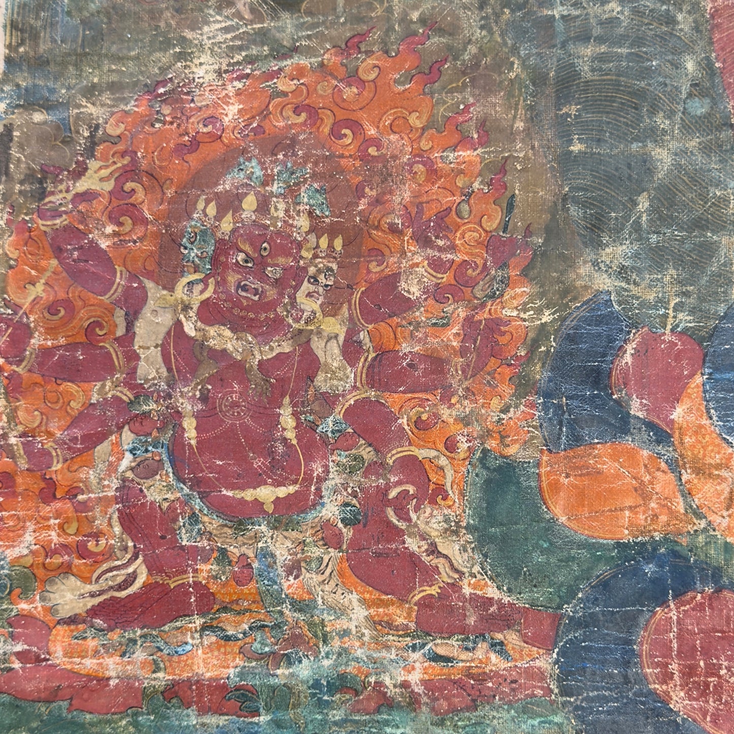 Monumentale Tibetaanse Sakya Lineage Thangka met Hevajra – Vroege Ngor-traditie, tweede helft 15e eeuw
