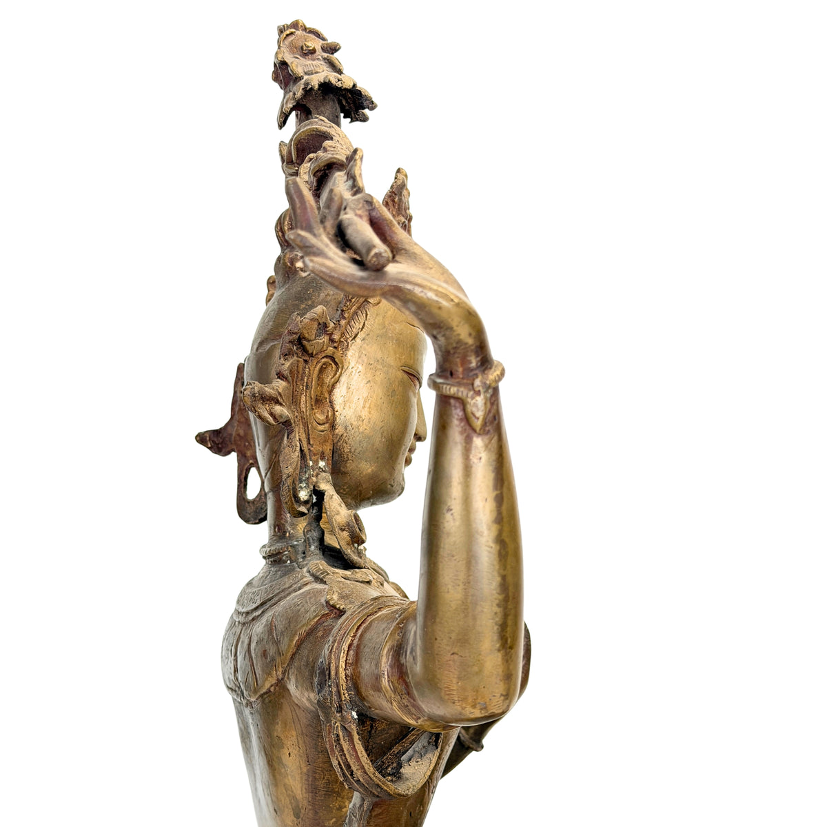 Detail van het opgeheven zwaard van wijsheid van de Nepalese Mañjuśrī