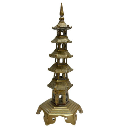 Chinese bronzen altaarset met Medicijnboeddha en twee pagodetorens – opname 5