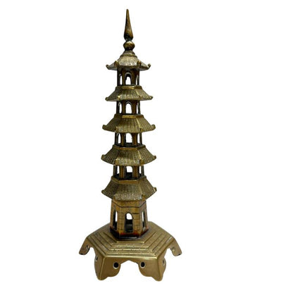 Chinese bronzen altaarset met Medicijnboeddha en twee pagodetorens – opname 6