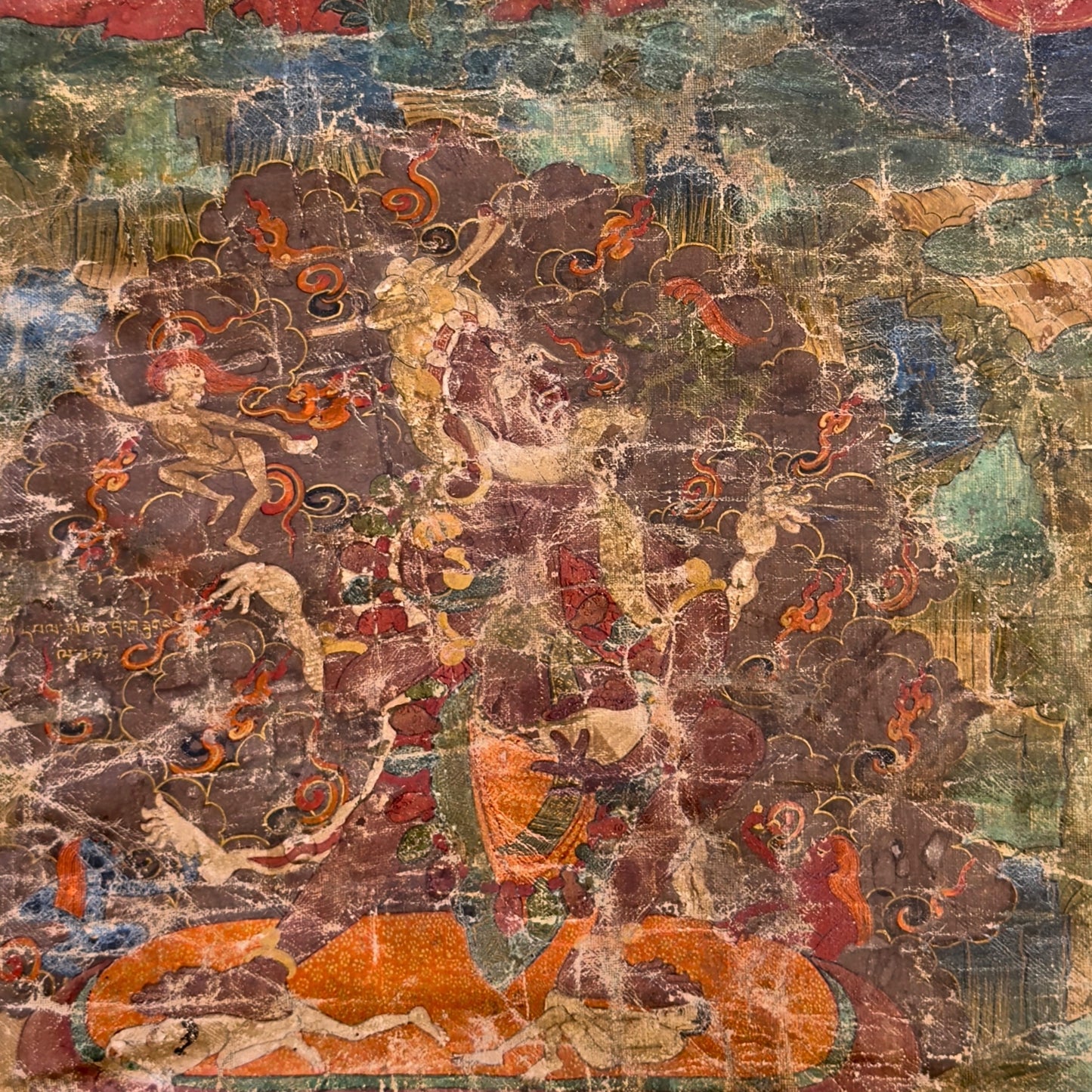 Monumentale Tibetaanse Sakya Lineage Thangka met Hevajra – Vroege Ngor-traditie, tweede helft 15e eeuw