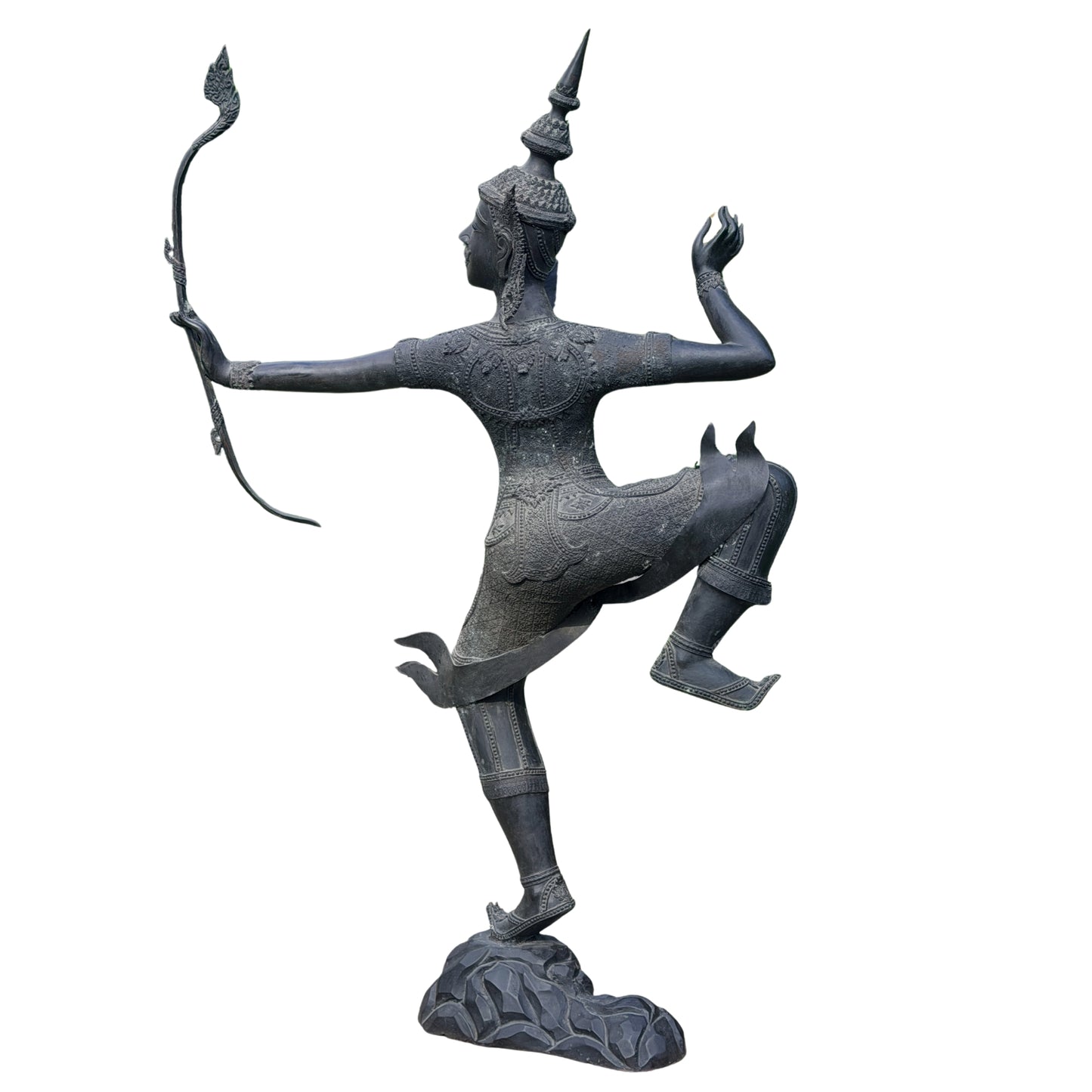 Monumentale bronzen Rama Thailand – detail rug en kostuum