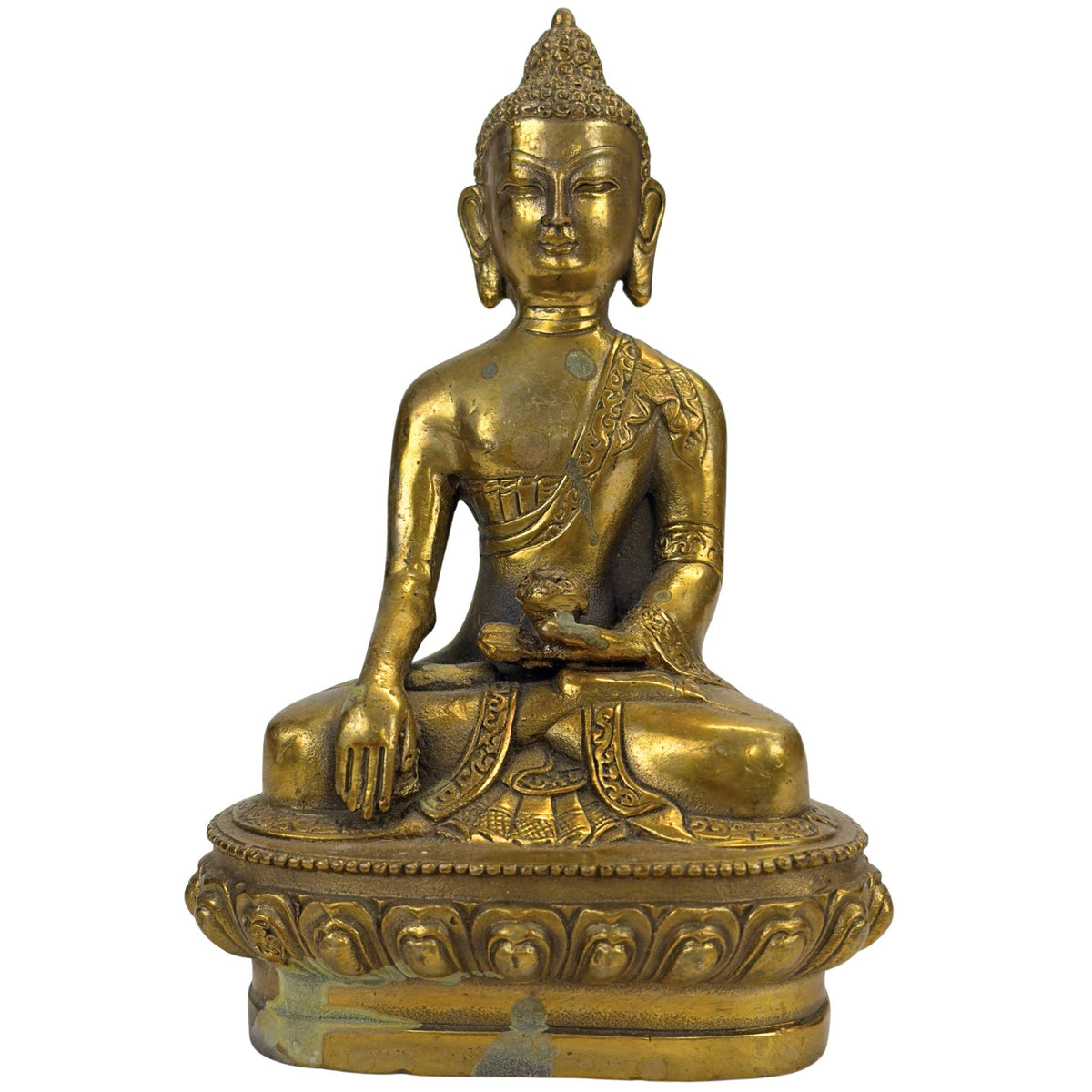 Verguld bronzen Boeddha in Bhumisparsha mudra – opname 1