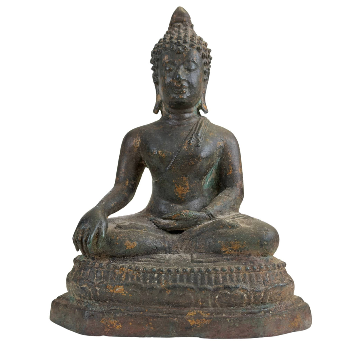 Thais bronzen Boeddhabeeld in bhumisparsha, Ayutthaya-stijl – opname 1