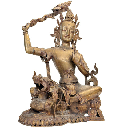 Antieke Nepalese Mañjuśrī uit de Kathmandu-vallei, 19e eeuw – vooraanzicht