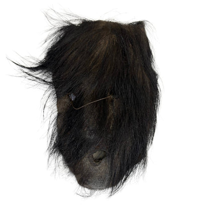Antiek Nepalees sjamanistisch yak-lederen ritueel masker – detail
