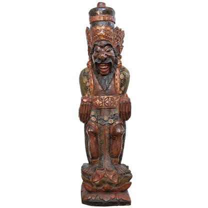 Vintage Balinees houten Rishi beeld met Kamandalu – opname 1