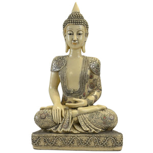 Thaise Meditatie Boeddha XL – Bhumisparsha Mudra – Ivoor-Look