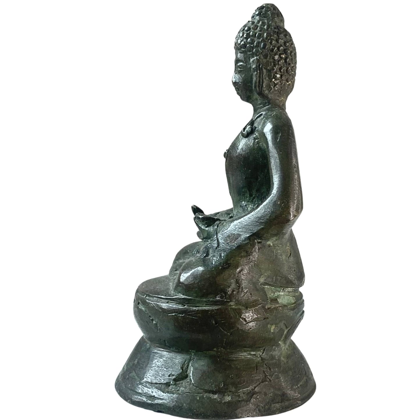 Klein spiritueel altaarbeeldje van authentiek antiek brons.
