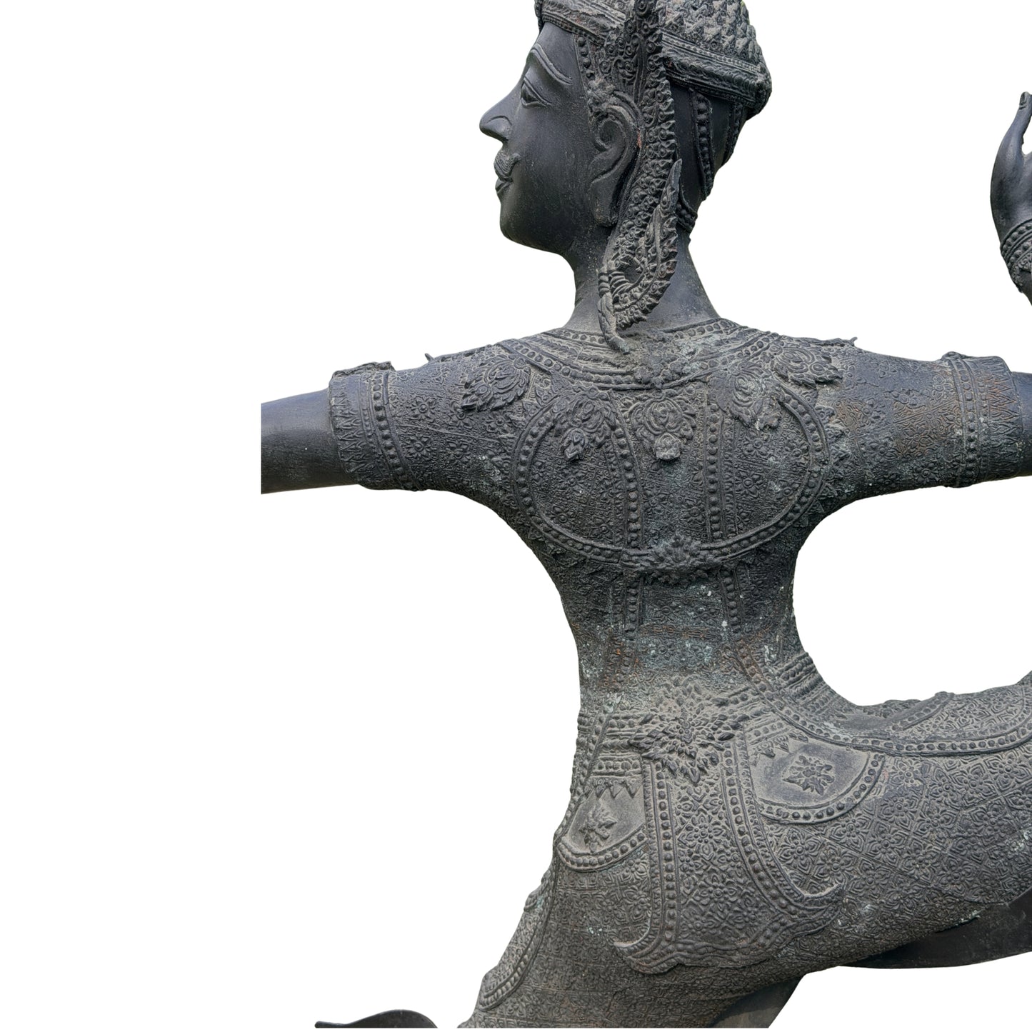 Ramakien Phra Ram sculptuur Thailand – detail onderzijde en stand