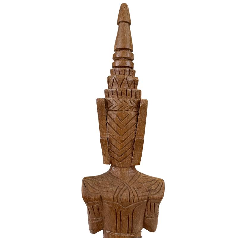 Paar vintage Thaise Tephanom tempelwachters van hout – opname 1