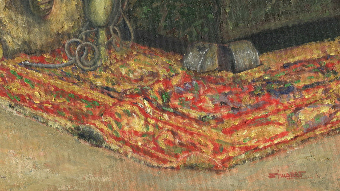 Oriëntalistisch Olieverfschilderij – "El Mercader de Zapatillas" – Naar José Villegas Cordero – 60x50 cm