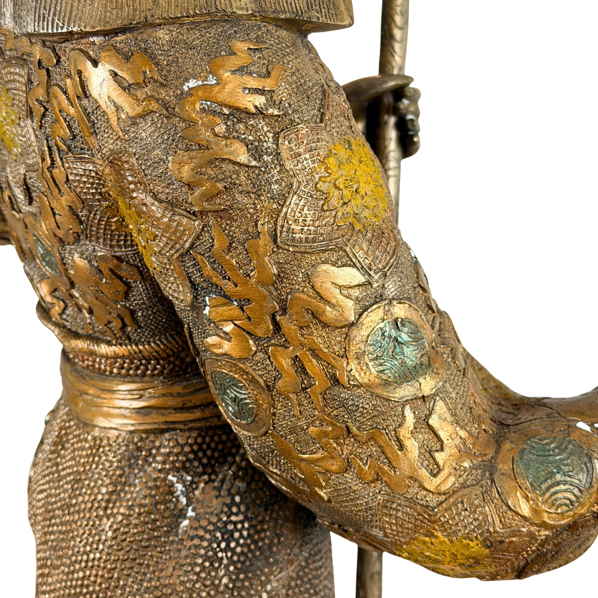Monumentaal paar Japanse bronzen samurai in Miyao-stijl, 20e eeuw – productfoto 10