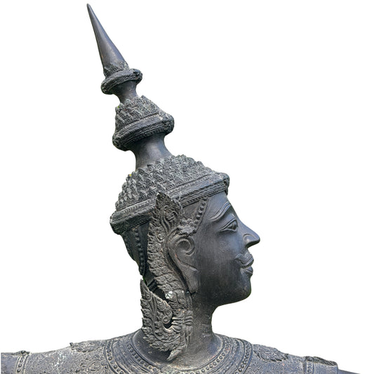 Bronzen Phra Ram boogschutter – Thaise Ramakien sculptuur