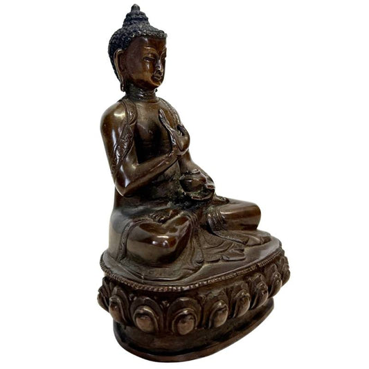 Antique Nepalese Bronze Medicine Buddha (Bhaisajyaguru) - 13cm - 800g