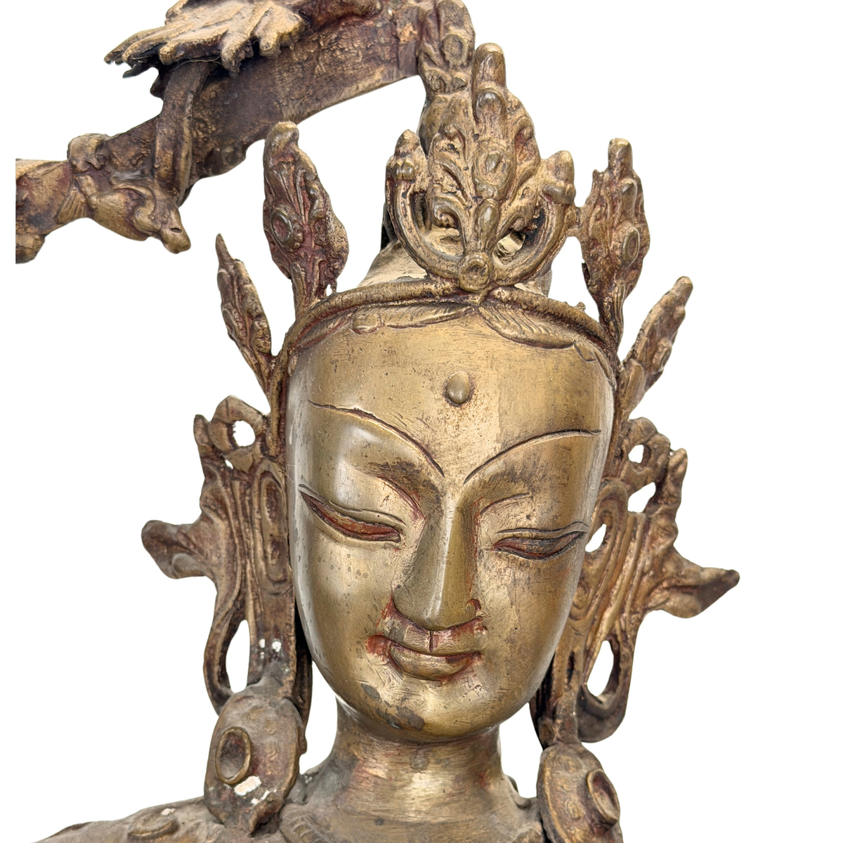 Antieke Nepalese Mañjuśrī met opgeheven zwaard van wijsheid – driekwart rechts
