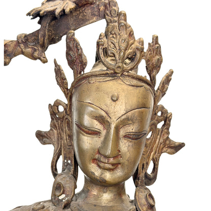 Antieke Nepalese Mañjuśrī met opgeheven zwaard van wijsheid – driekwart rechts