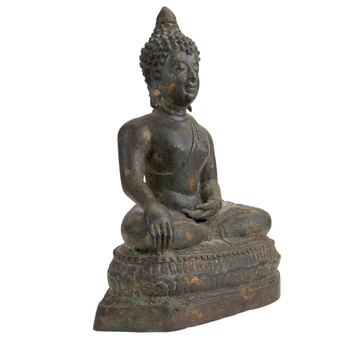 Thais bronzen Boeddhabeeld in bhumisparsha, Ayutthaya-stijl – opname 2