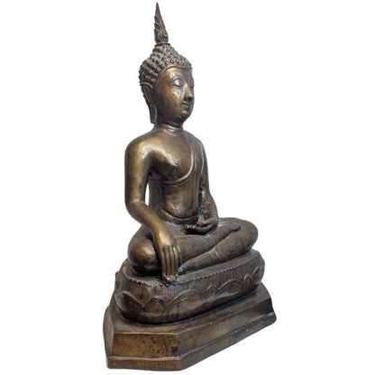 Bronzen Boeddha in Bhumisparsha Mudra
