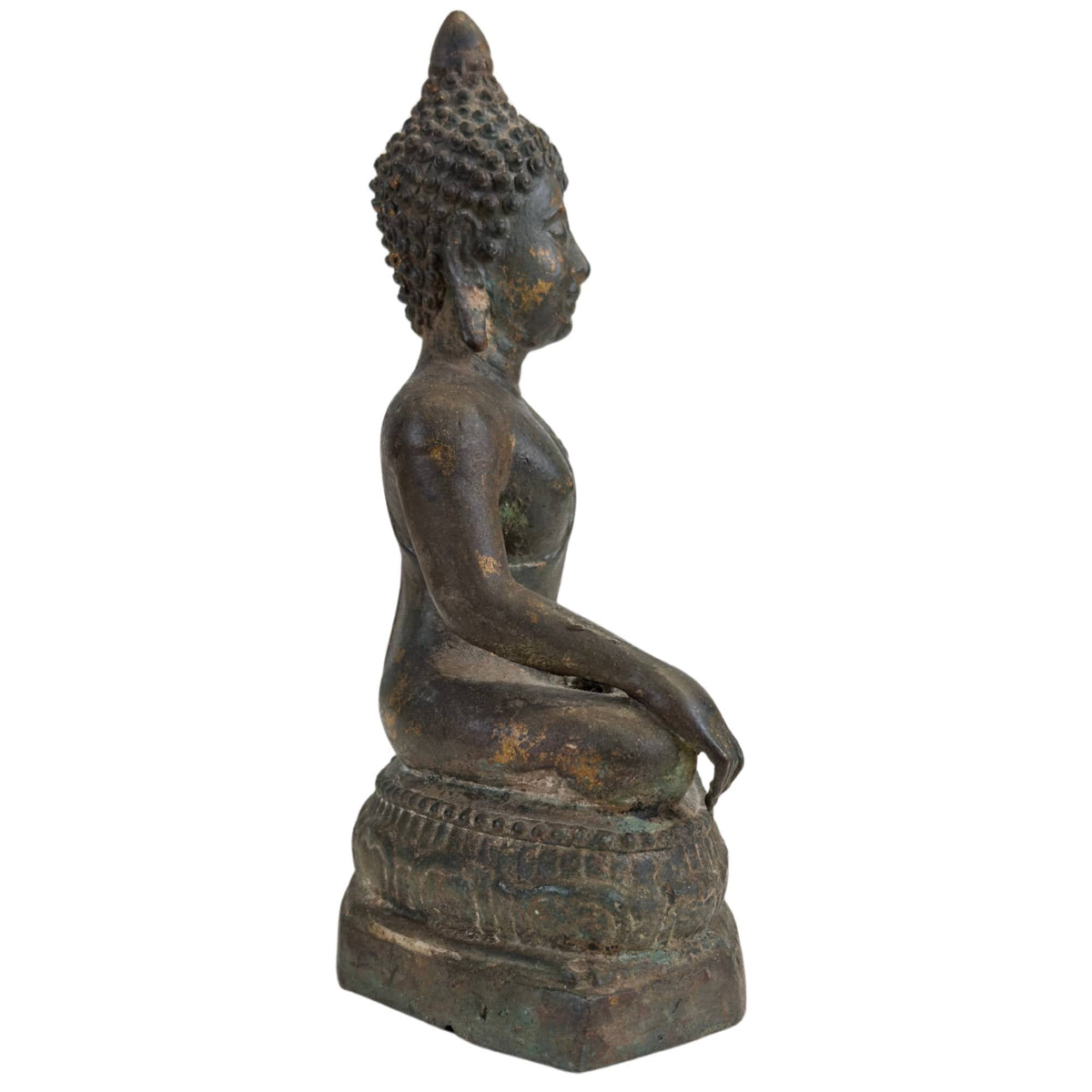 Thais bronzen Boeddhabeeld in bhumisparsha, Ayutthaya-stijl – opname 3