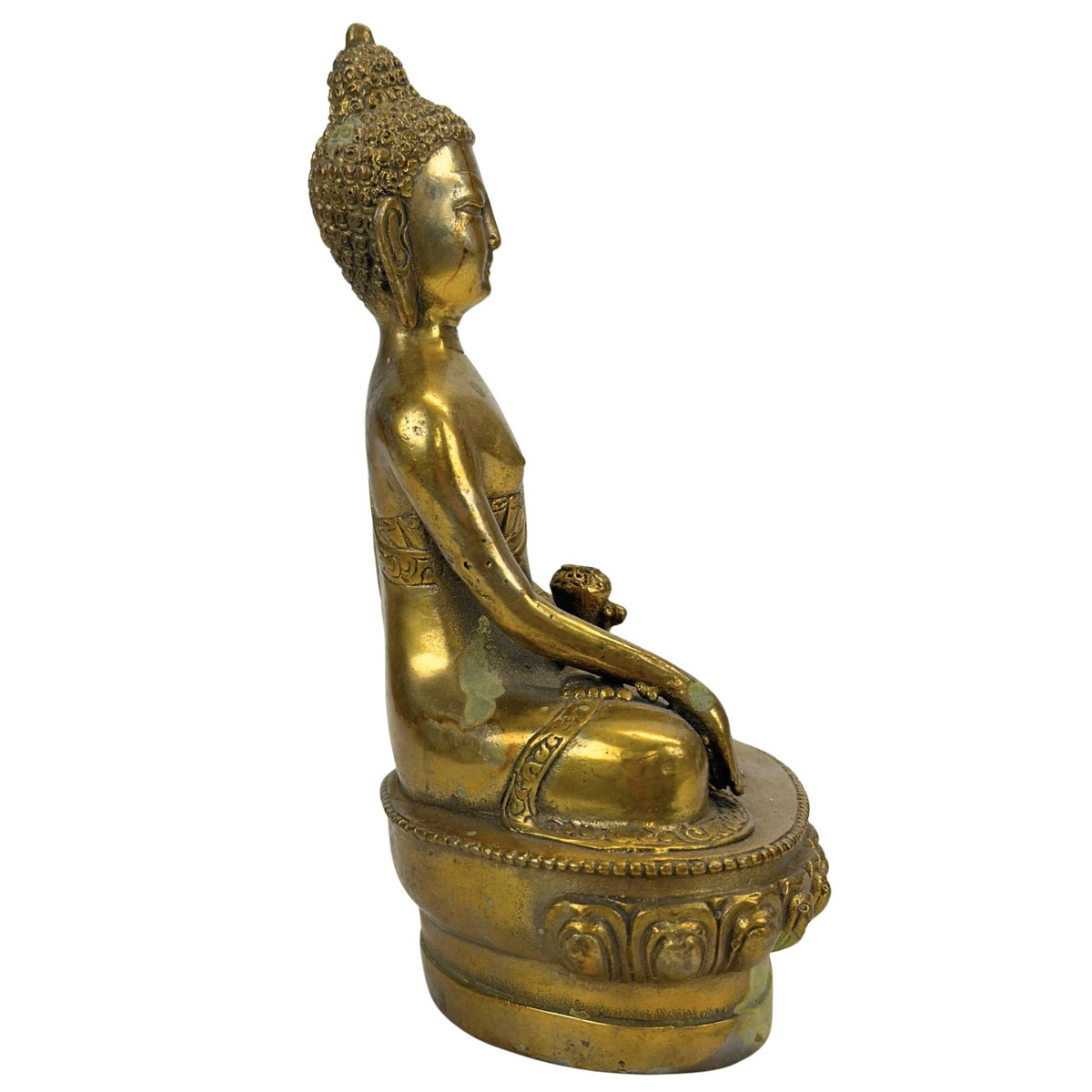 Verguld bronzen Boeddha in Bhumisparsha mudra – opname 3
