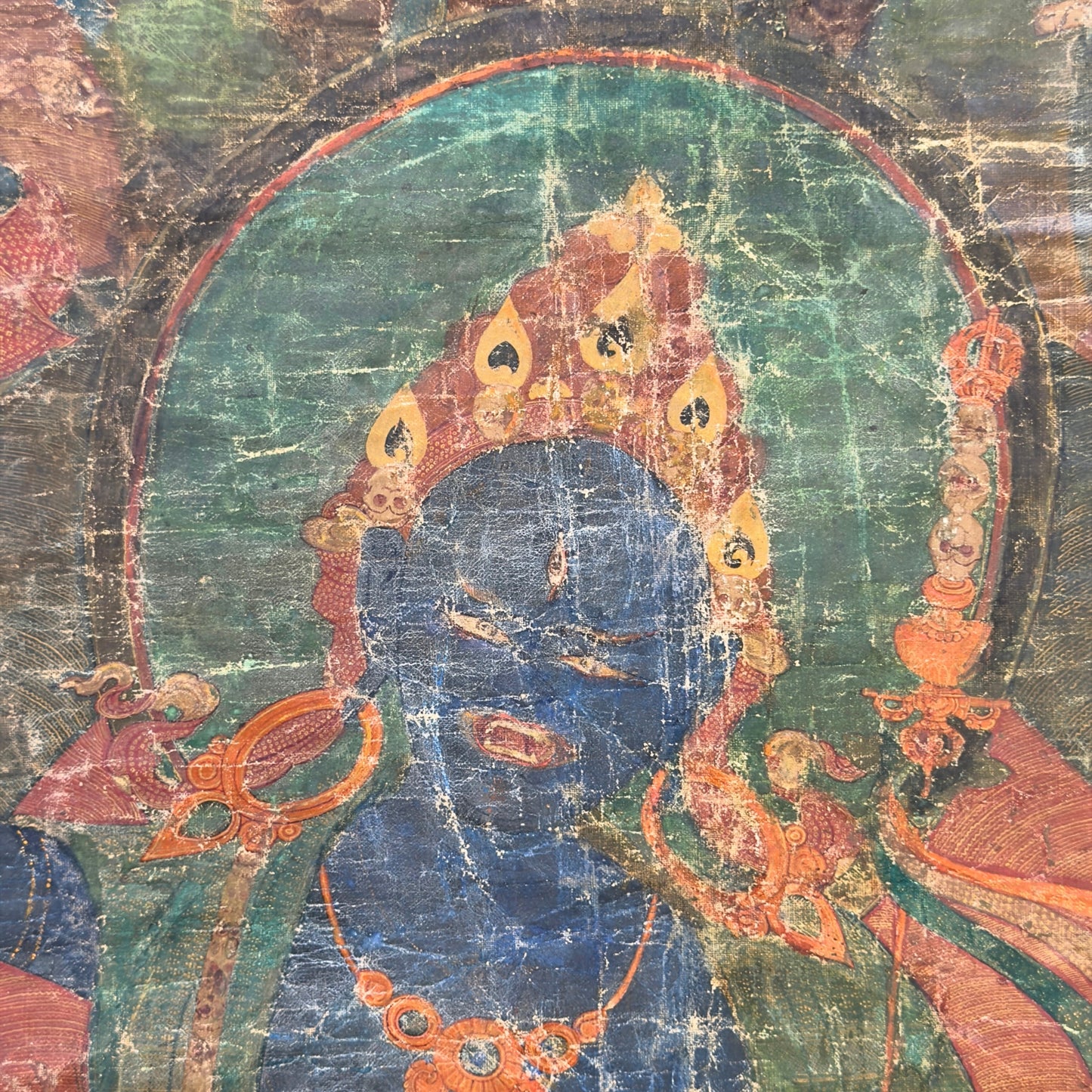 Monumentale Tibetaanse Sakya Lineage Thangka met Hevajra – Vroege Ngor-traditie, tweede helft 15e eeuw