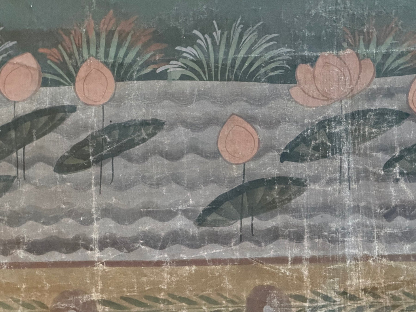 Antiek Pichwai schilderij Krishna & Gopi’s – India ca. 19e eeuw