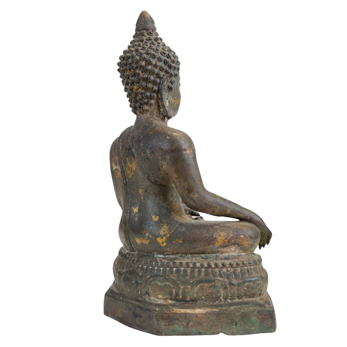 Thais bronzen Boeddhabeeld in bhumisparsha, Ayutthaya-stijl – opname 4