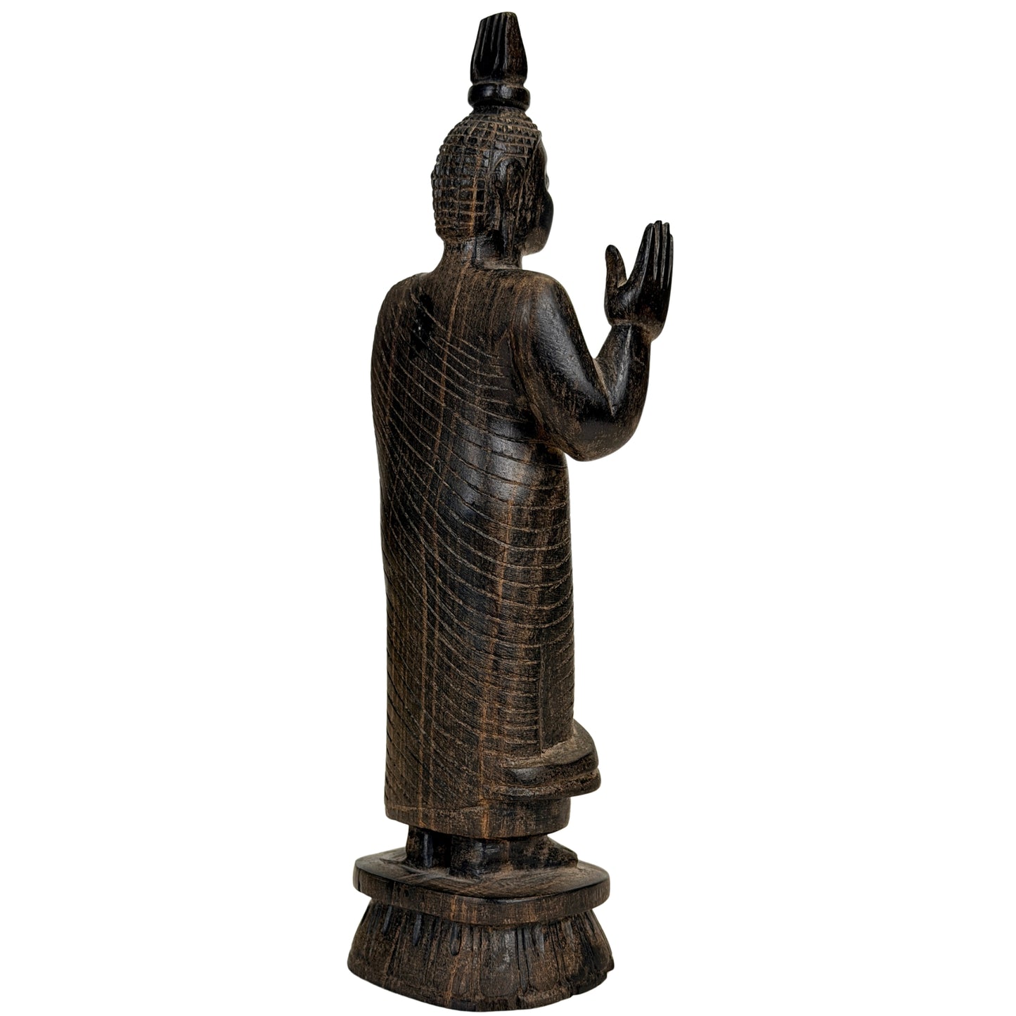Sri Lankaanse Staande Houten Boeddha in Abhaya Mudra – Midden 20e Eeuw – Lot 758