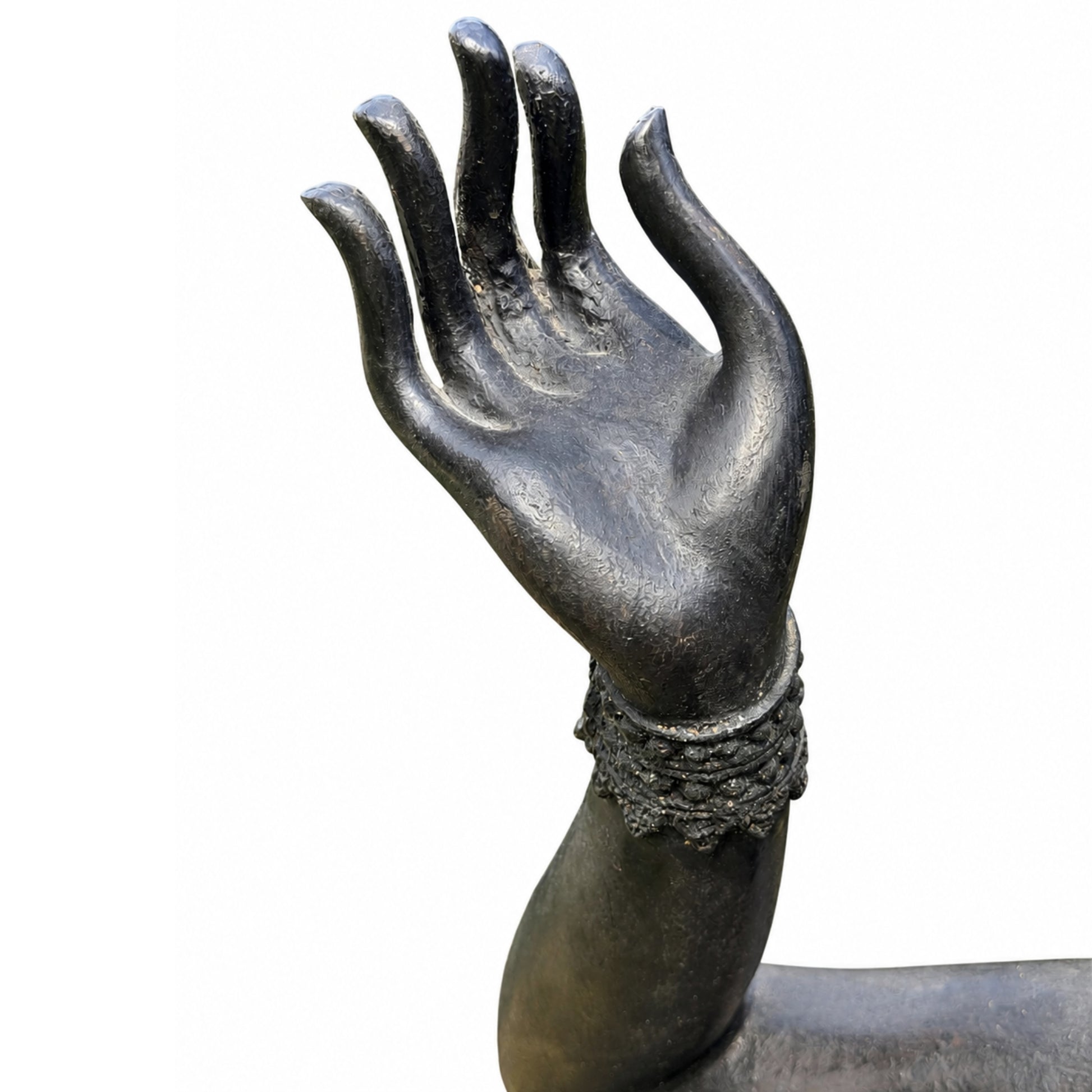 Monumentale Thaise Rama sculptuur in brons – zijaanzicht