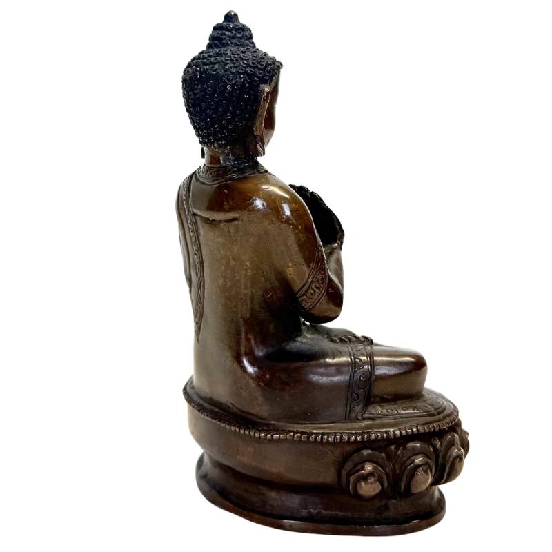 Antique Nepalese Bronze Medicine Buddha (Bhaisajyaguru) - 13cm - 800g