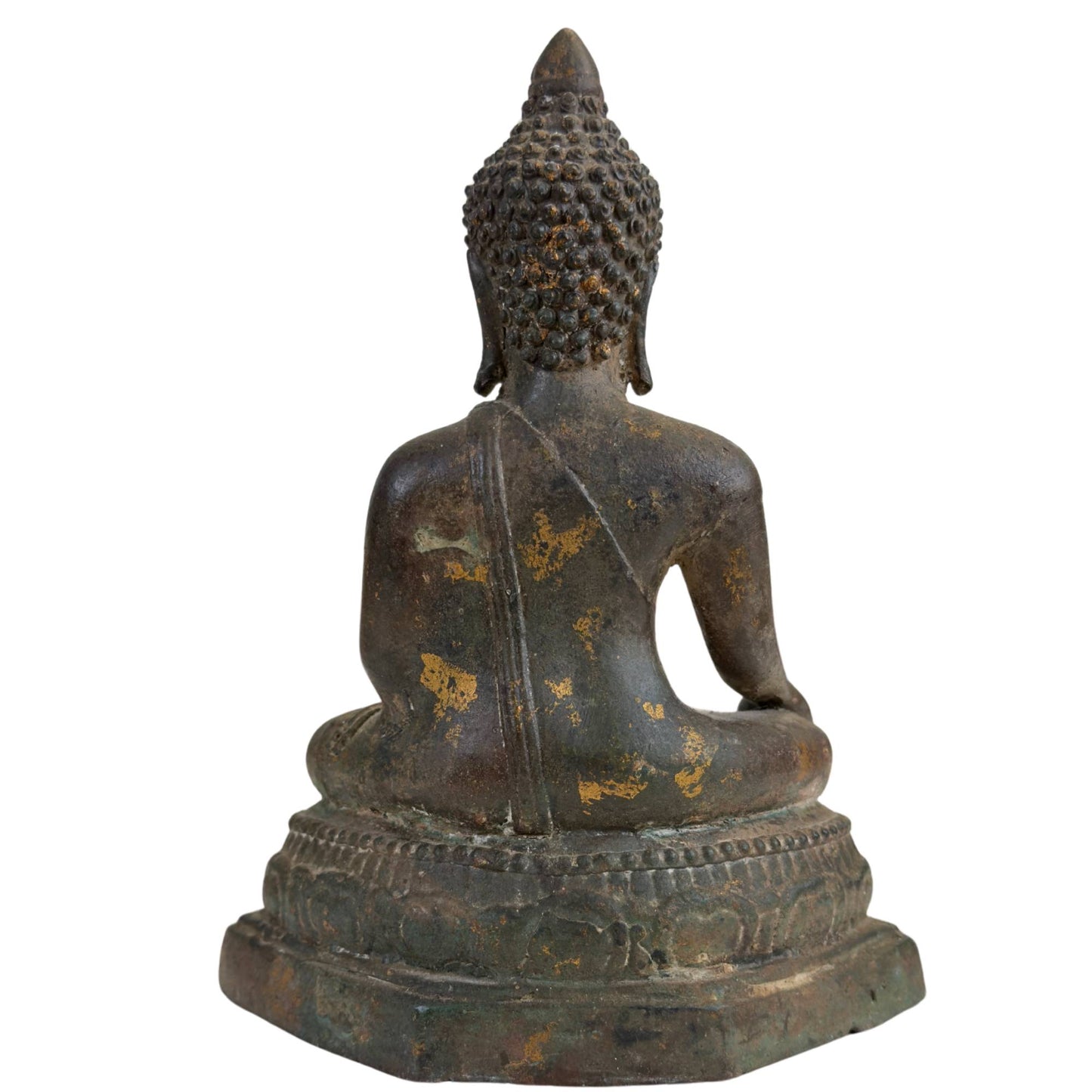 Antiek Ayutthaya Boeddhabeeld in Bhumisparsha Mudra – 17e/18e Eeuw – Museaal Brons