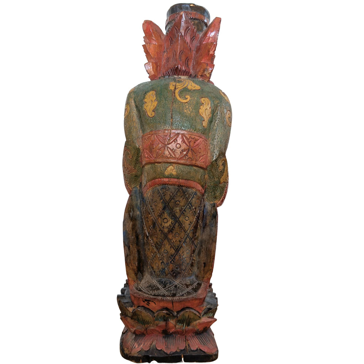 Vintage Balinees houten Rishi beeld met Kamandalu – opname 2