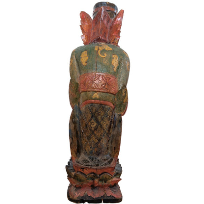 Vintage Balinees houten Rishi beeld met Kamandalu – opname 2
