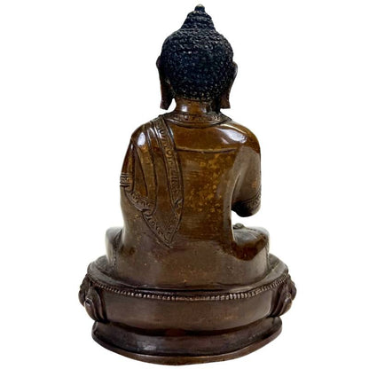 Antieke Nepalese bronzen Medicijnboeddha Bhaisajyaguru – opname 2