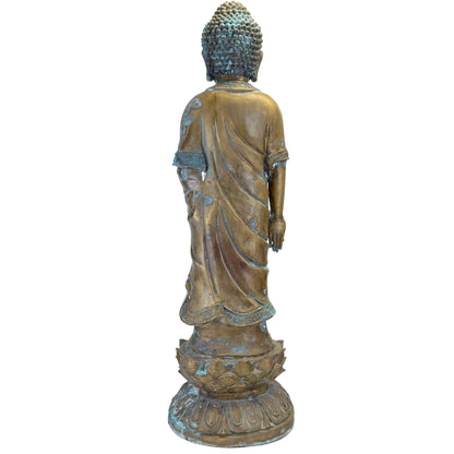 Staande Chinese bronzen Medicijnboeddha van 98 cm – opname 1