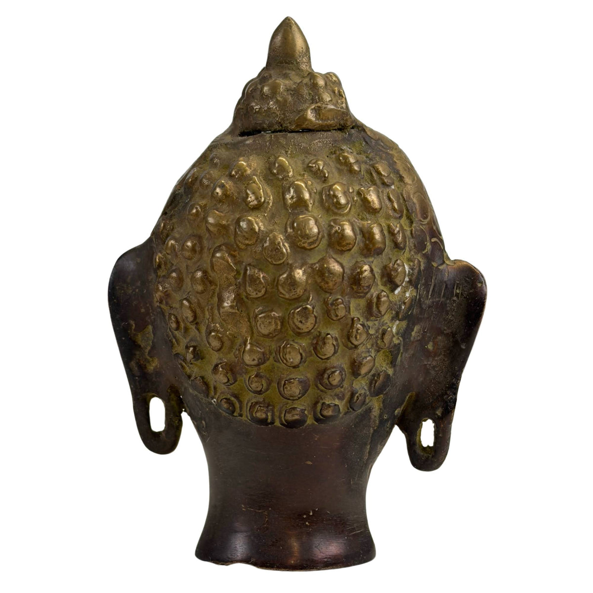Bronzen Boeddhahoofd in Thaise stijl – detail