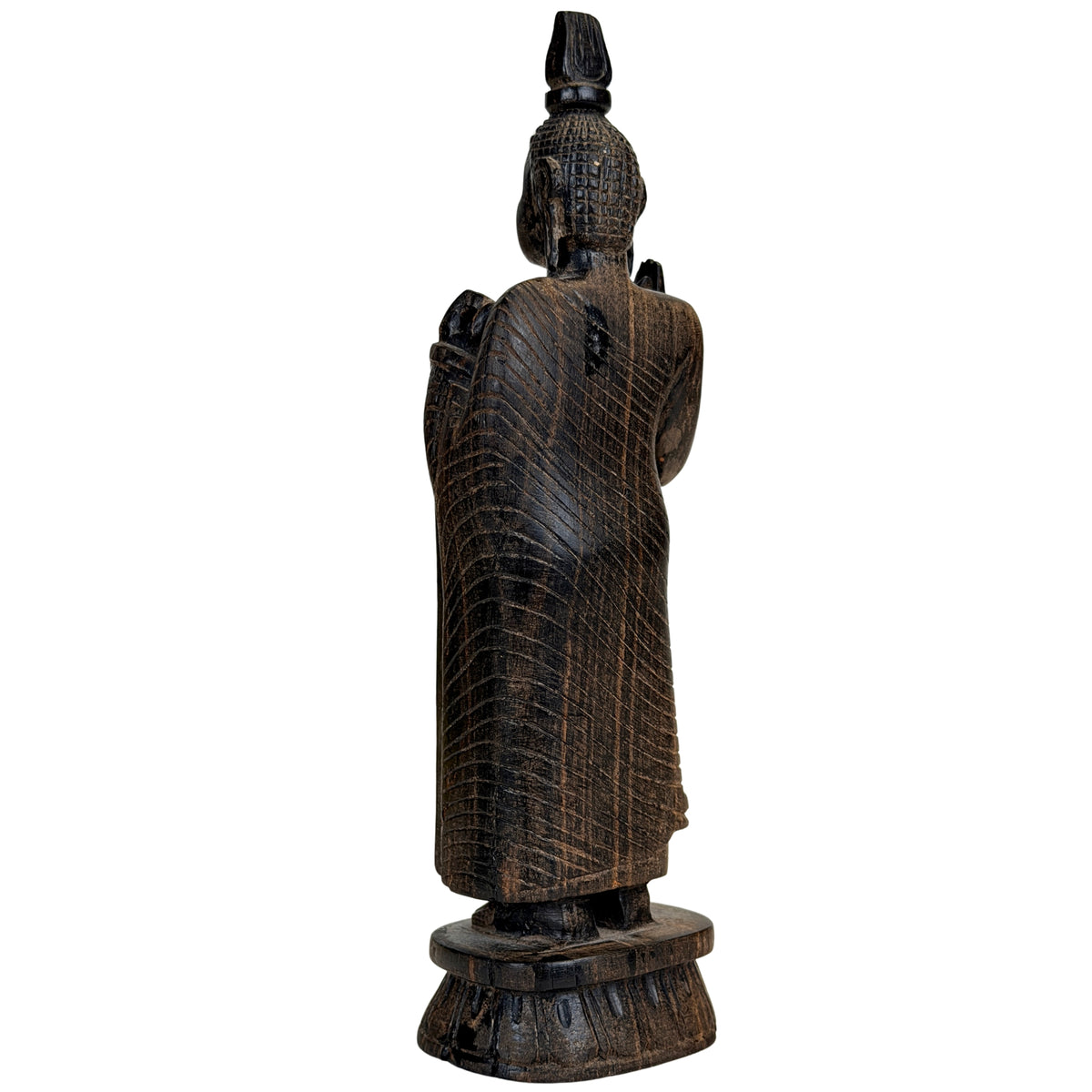 Sri Lankaanse Staande Houten Boeddha in Abhaya Mudra – Midden 20e Eeuw – Lot 758
