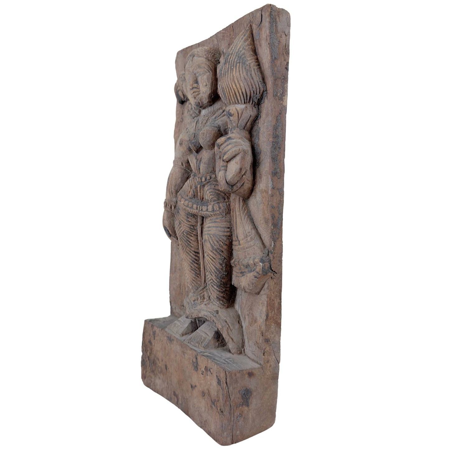 Antiek 18e/19e Eeuws Tempelpaneel – Godin Lakshmi (Sri Devi)