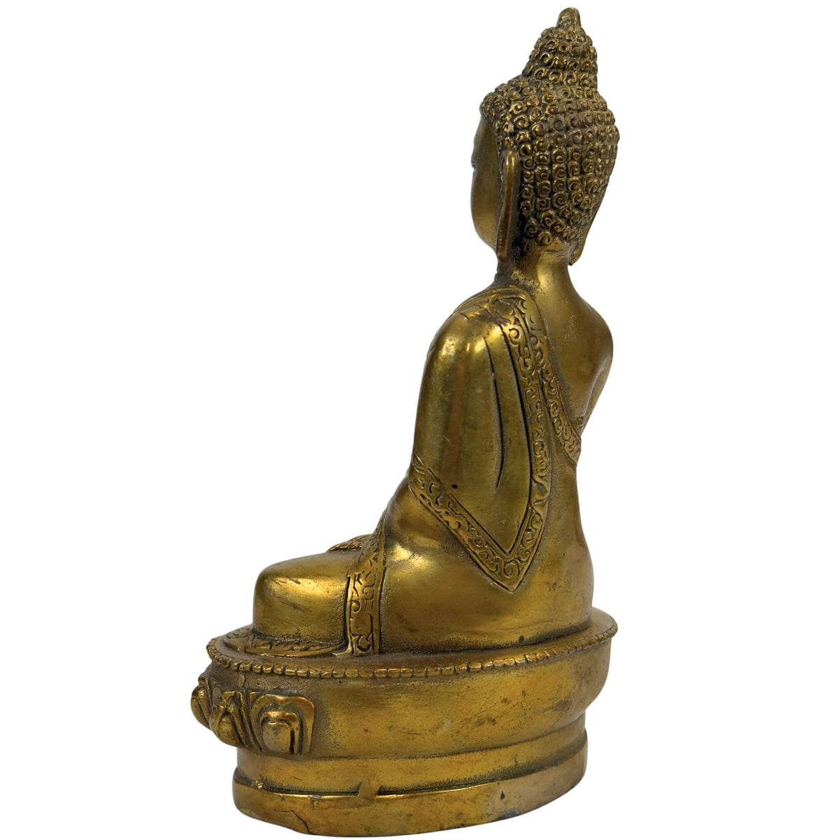 Verguld bronzen Boeddha in Bhumisparsha mudra – opname 6