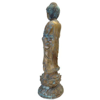 Staande Chinese bronzen Medicijnboeddha van 98 cm – opname 2