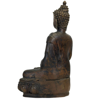 Monumentale 18e-eeuwse Shakyamuni Boeddha uit Ladakh in vuurverguld brons – opname 6